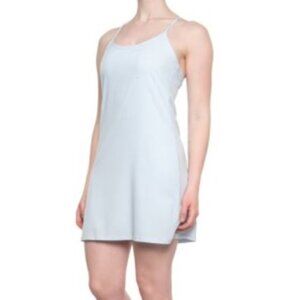 HIND Tennis Tank Dress BLUE Stretch Strappy Racerback Built-in Liner Women